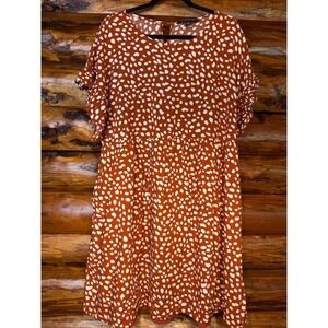Davi & Dani Burnt Orange Animal‎ Print Dress Size 2XL